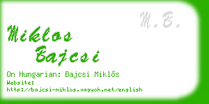 miklos bajcsi business card